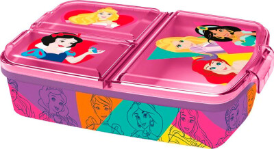 Disney Prinsesser - Madkasse Med Rum - Lyserød Lilla