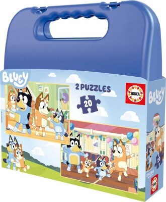 Køb Educa - Bluey 2 Puzzles - 2X20 Brikker - Puslespil I Kuffert - Gucca.dk