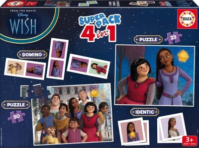 Educa Puslespil, Domino Og Memo - Disney Wish 4-i-1 Superpack | Se ...