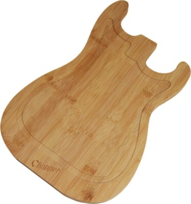 Mikamax - Guitar Skærebræt I Bambus Træ - 25X38 Cm