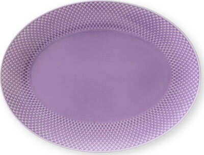 Lyngby Porcelæn - Rhombe Color Ovalt Serveringsfad 35X26 5 Cm - Lilla