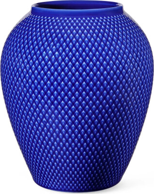 Lyngby Porcelæn - Rhombe Color Porcelænsvase 16 5 Cm - Mørkeblå