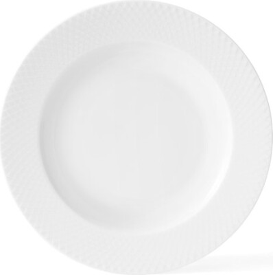 Lyngby Porcelæn - Rhombe Dyb Tallerken - 23 Cm - Hvid