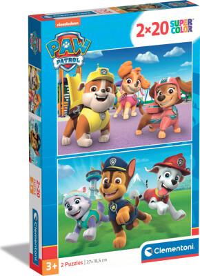 Køb Paw Patrol Puslespil - Super Color - Clementoni - 2X20 Brikker ...
