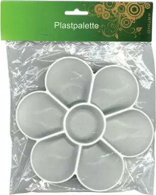 køb blomsterformede plastpalette fra Artino