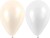 Perlemor Balloner - Hvide - Runde - 10 Stk