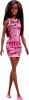 Barbie - Basic Dukke - Sort Hår Og Pink Kjole - Mattel Hrh08