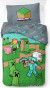 Minecraft Sengetøj - 140X200 Cm - Voksen Str - Dyr Og Mobs