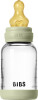Bibs - Glass Baby Bottle Round Latex Slow Flow - Sage - 120 Ml