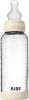 Bibs - Glass Baby Bottle Round Silicone Medium Flow - Ivory - 240 Ml
