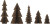 Bloomingville - Milan Papir Juletræer - Brun - Fscmix - 5 Stk