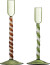 Bloomingville - Swirlie Lysestager - Grøn - Glas - 2 Stk
