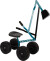 Blue Excavator With Wheels