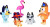 Bluey - Figurer 4 Pk Overnatningsfest