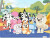 Bluey - Indrammet Pap Puslespil - 24 Brikker - Venner