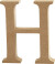 Bogstav I Træ - H - Stort Bogstav - H 8 Cm