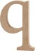 Bogstav I Træ - Q - Lille Bogstav - H 12 2 Cm