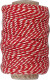 Bomuldssnor - Tykkelse 1 1 Mm - Rød Hvid - 50 M