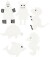 Broderifigurer - Dyrrobotter - H 8-13 Cm - Hvid - 6X3 Stk