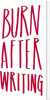 Burn After Writing - English Book