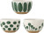 Creative Collection - Linora Skål - Grøn - Stentøj - Sæt Med 3 Stk