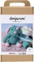 Diy Kit Amigurumi - Hundehvalp - Pastelpink - Mørk Turkis