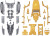 Dt-04 C Parts Clear Smoke F Parts Camel Yellow - 47535 - Tamiya