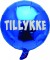 Folieballon 35 Cm Blå Tillykke - Scanseason