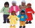 Hape - Happy Family - 6 African American - Dukker I Træ
