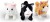 Happy Pets - Pretty Little Kitty Plyskattekilling 3 Varianter Assorteret