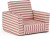 Kids Concept - Foldbar Lænestol Til Børn - Clay Pink Striber - 44X42X38Cm
