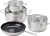 Kitchenaid - Stainless Steel Cookware Set Casserole With Lid 16Cm 20Cm 24Cm