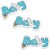 Knapper - Baby Turkis - Ca 3 Cm - 12 Stk