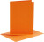 Kort Og Kuverter - 10 5X15 Cm - 11 5X16 5 Cm - Orange - 6 Sæt