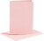 Kort Og Kuverter - 10 5X15 Cm - 11 5X16 5 Cm - Rosa - 6 Sæt