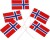 Lagkageflag Norsk - Str 30X50 Mm - 100 Stk