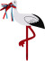 Magni - Fødselsstork I Træ - Rød Og Blå - 80 Cm