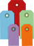 Manilamærker - Str 3X6 4X8 5X10 Cm - 220 G - Assorterede Farver - 500 Stk