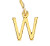 Me My Box - Vedhæng - Bogstav - W - Guldbelagt 18 Karat