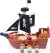Piratskib Legetøj - Fishbones - Inkl 3 Sømænd - Træ - Mentari