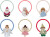 Mimi Lula - 6 Hårelastikker - Mini Cute Christmas Character