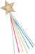 Tryllestav Med Stjerne - Regnbue Gylden Satinbånd - Mimi Lula