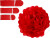 Papir Pomponer - Ø 20 24 30 Cm - 16 G - Rød - 3 Stk