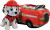 Paw Patrol - 2-I-1 Køretøj Plys Marshall 15 Cm