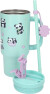 Penfection - To Go Krus Med Sugerør - Panda - Turquoise - 470 Ml