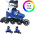 Rask - Rulleskøjter 3-I-1 Med Led Lys I Hjul Str 30-33 - 18 50 - 21 Cm -