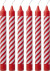 Rice - Candles With Candy Stripes - Red And White - Small