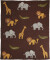 Rice - Knitted Baby Blanket With Animals And 3D Details - Chocolate Brown