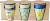 Rice - Melamin Kopper - 6 Stk - Funky Print - Blå