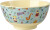 Rice - Melamine Bowl With Blue Music Band Print - Mint Green - Small - 300